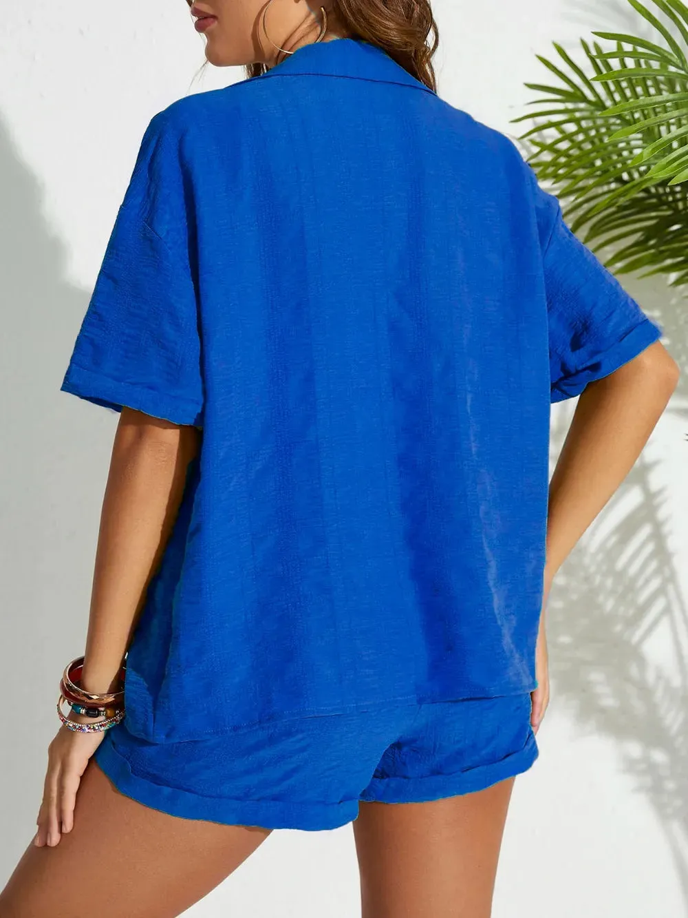 Button Up Half Sleeve Top and Shorts Set sold by Gigi Laurent product image thumbnail 3