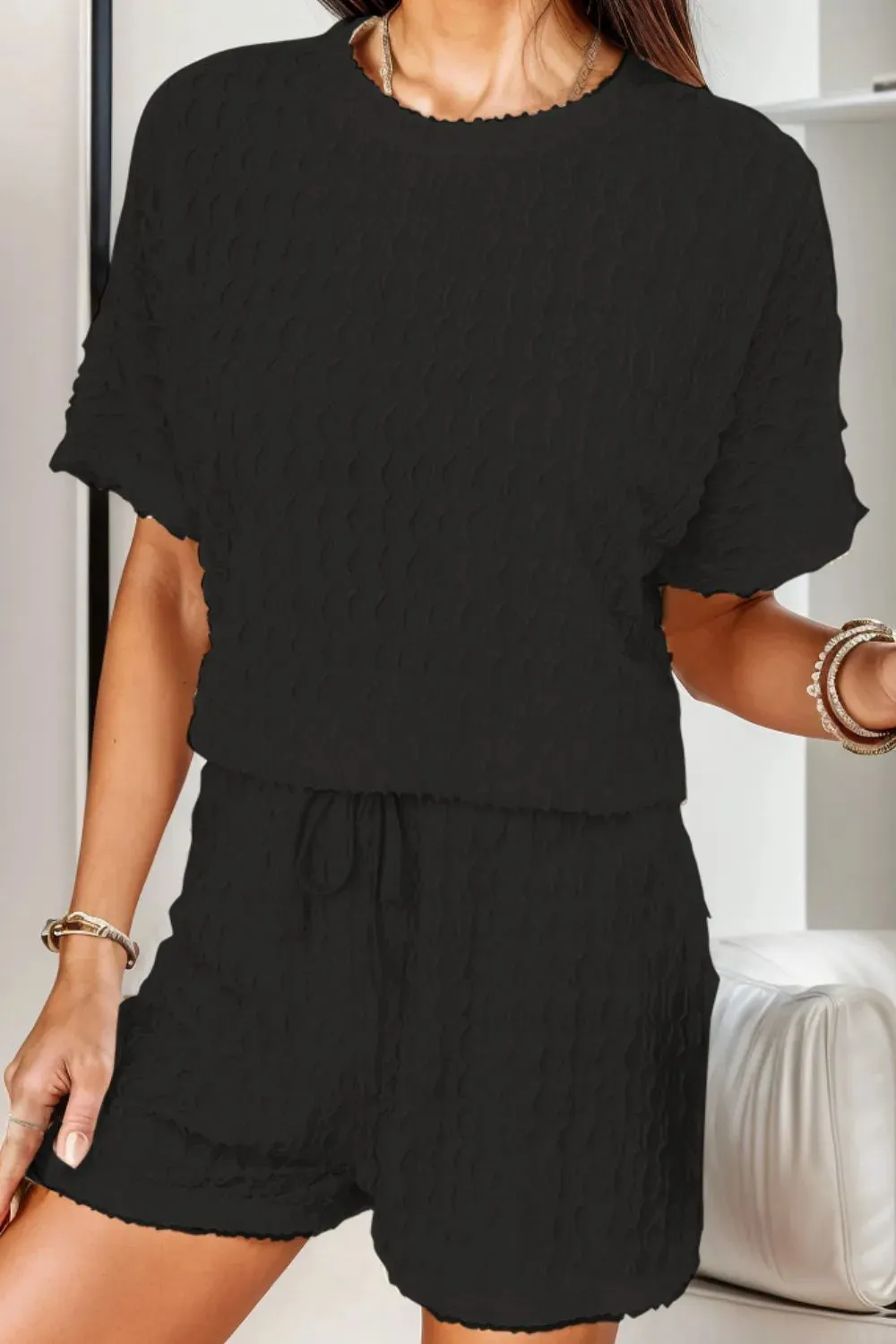 Round Neck Short Sleeve T-Shirt and Shorts Set sold by Gigi Laurent