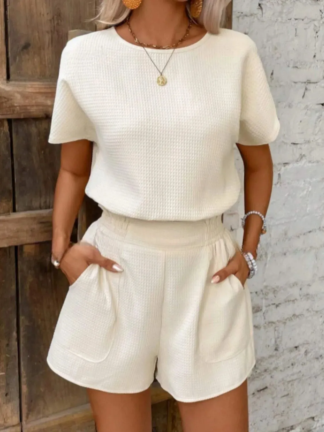 Round Neck Short Sleeve Top and Shorts Set sold by Gigi Laurent product image thumbnail 2