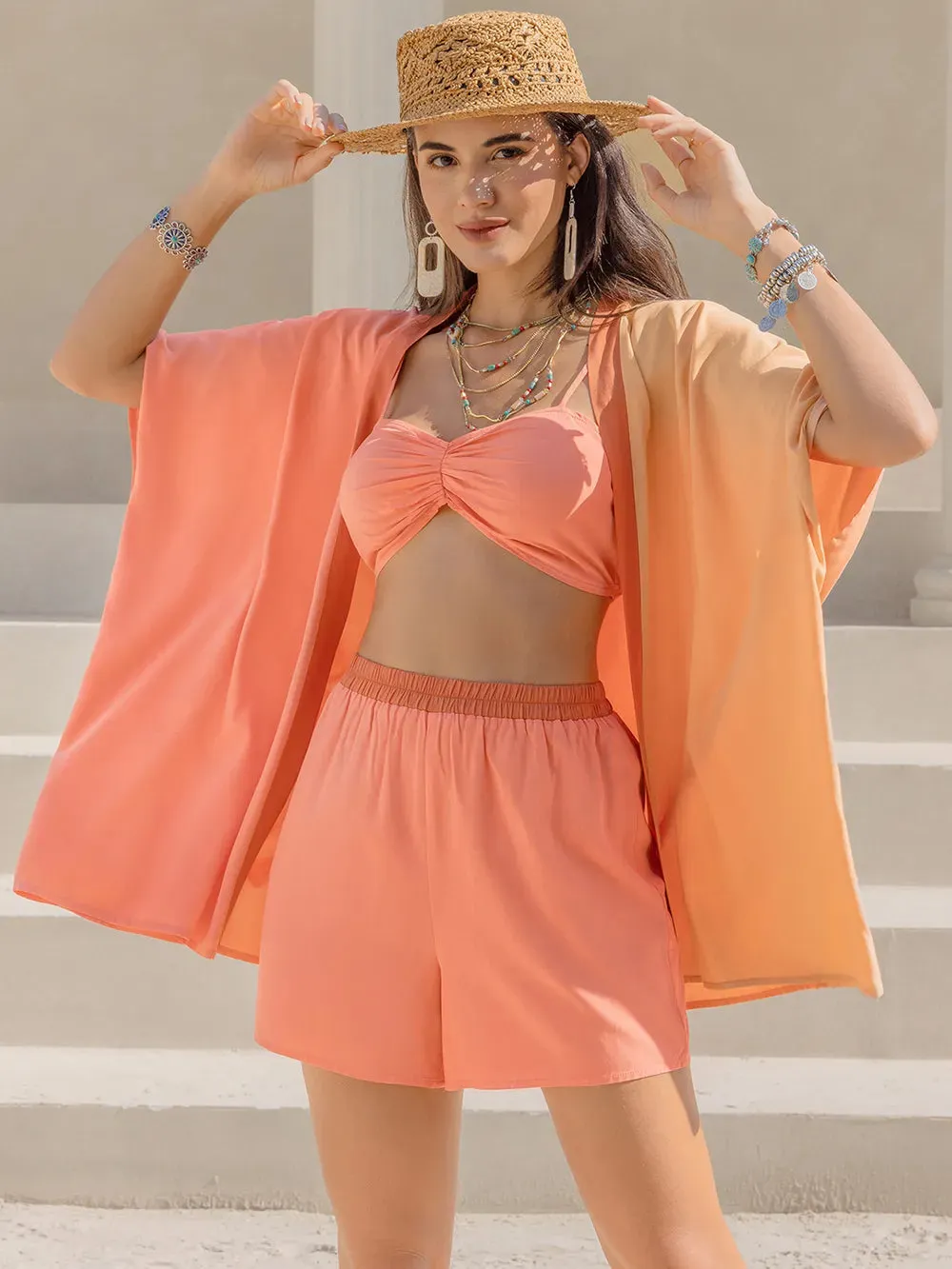 Cami, Open Front Cover Up and Shorts Set sold by Gigi Laurent product image thumbnail 4