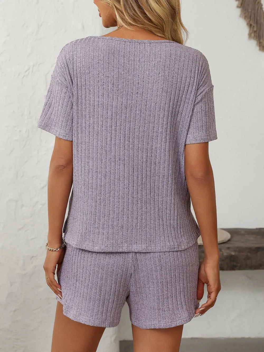 Mandy V-Neck Short Sleeve Top and Shorts Set sold by Gigi Laurent product image thumbnail 4