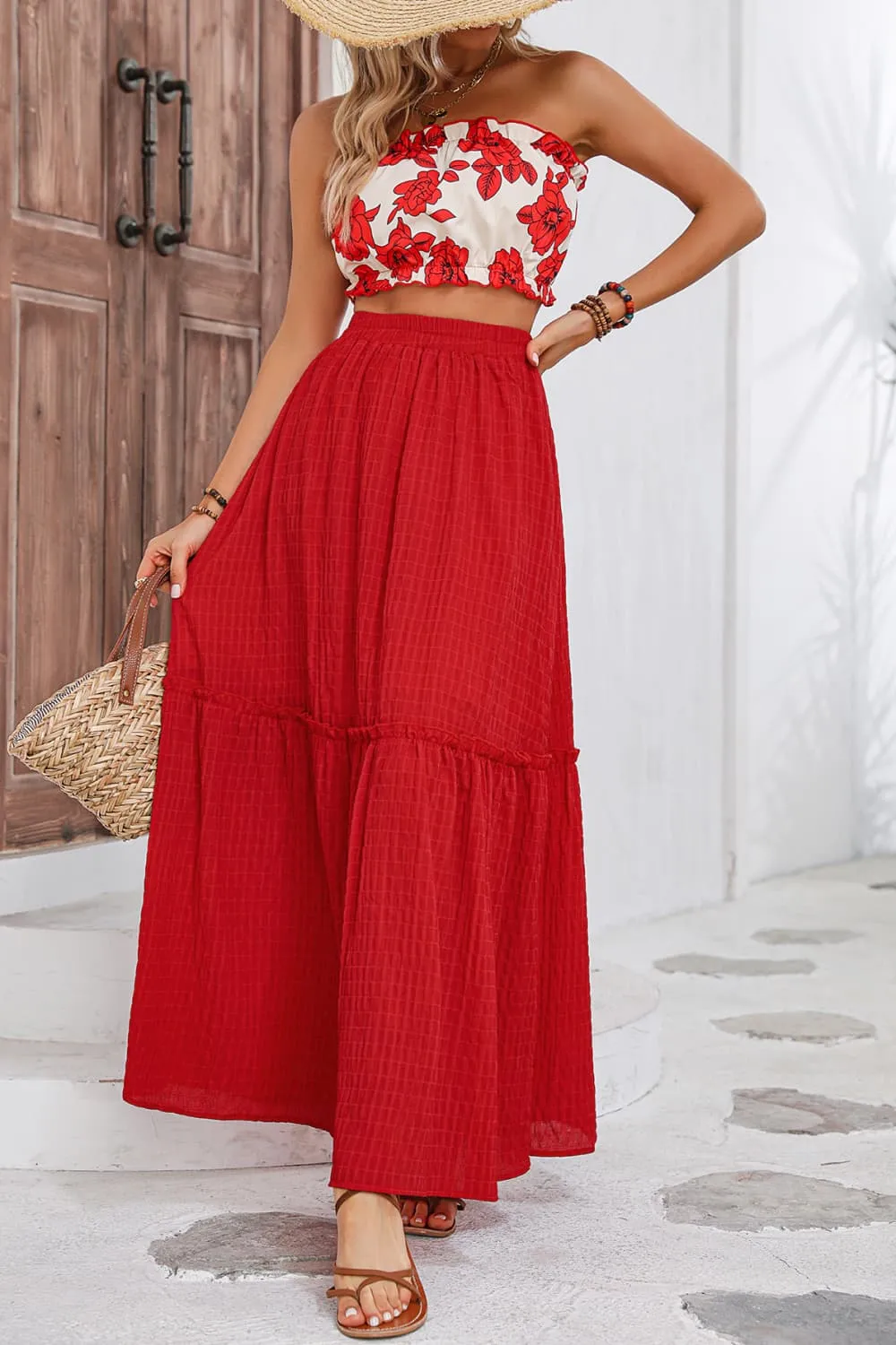 Honey Floral Tube Top and Maxi Skirt Set sold by Gigi Laurent
