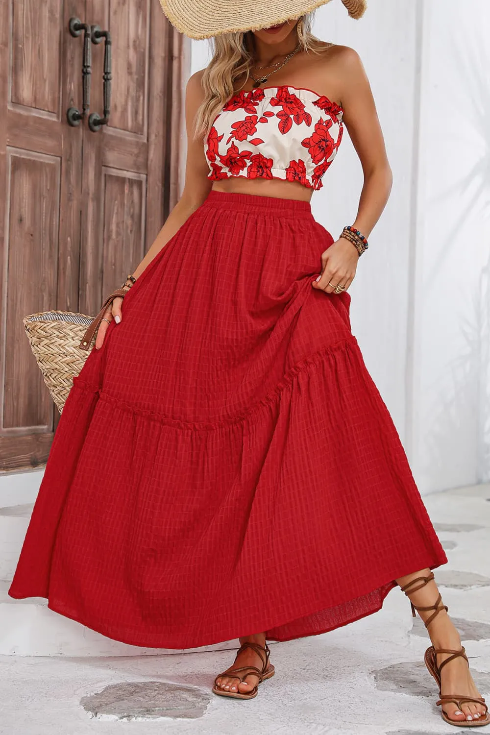 Honey Floral Tube Top and Maxi Skirt Set sold by Gigi Laurent product image thumbnail 3