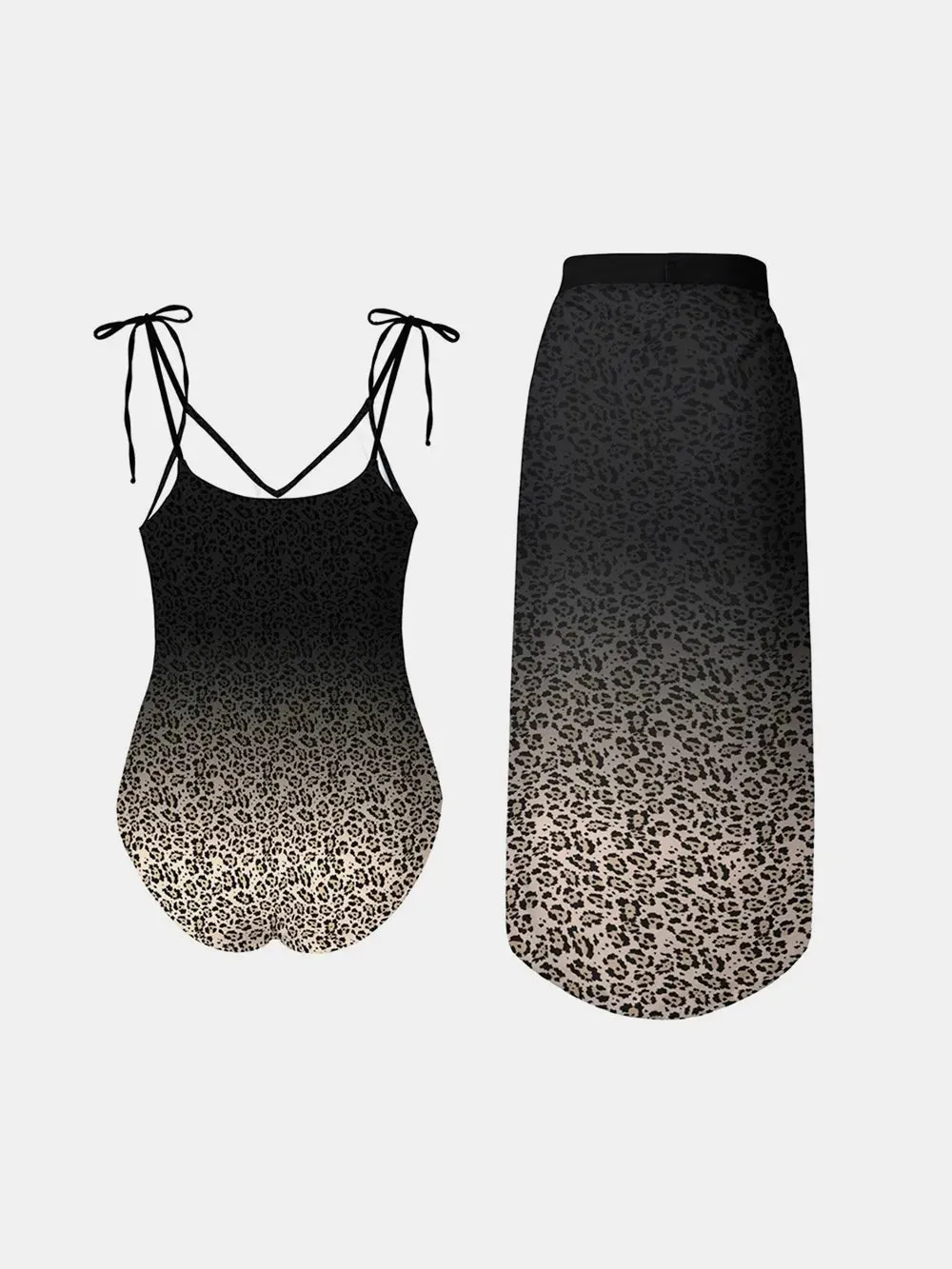 FAM-FAM Leopard Tie Shoulder Swimwear and Skirt Swim Set sold by Gigi Laurent product image thumbnail 2