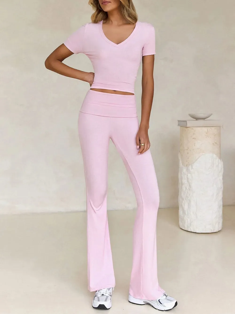 Devine V-Neck Top and Bootcut Leggings Set sold by Gigi Laurent