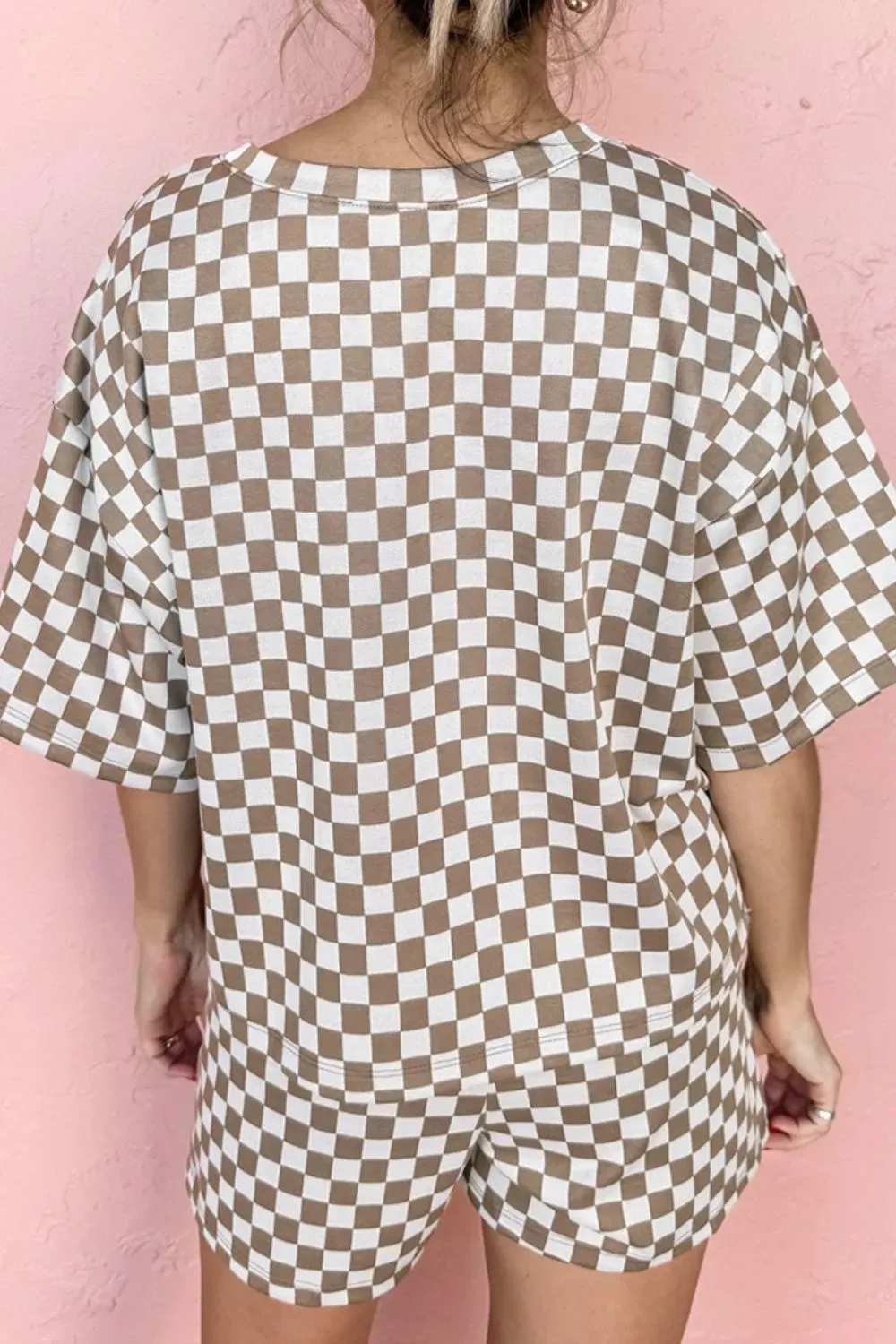 Checkered Round Neck Top and Shorts Set sold by Gigi Laurent product image thumbnail 4