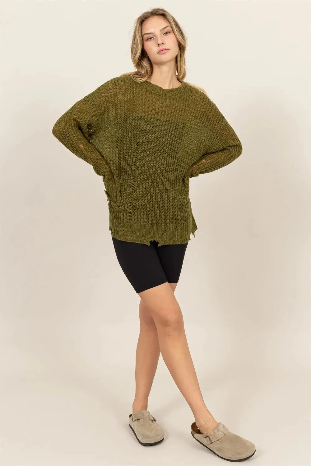 HYFVE Distressed Long Sleeve Knit Top sold by Gigi Laurent product image thumbnail 4