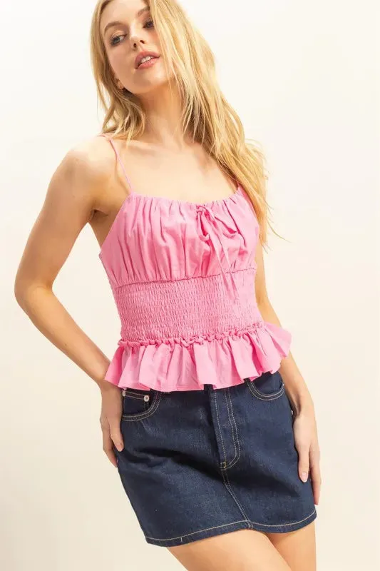 HYFVE Poplin Smocked Waist Summery Cami Top sold by Gigi Laurent