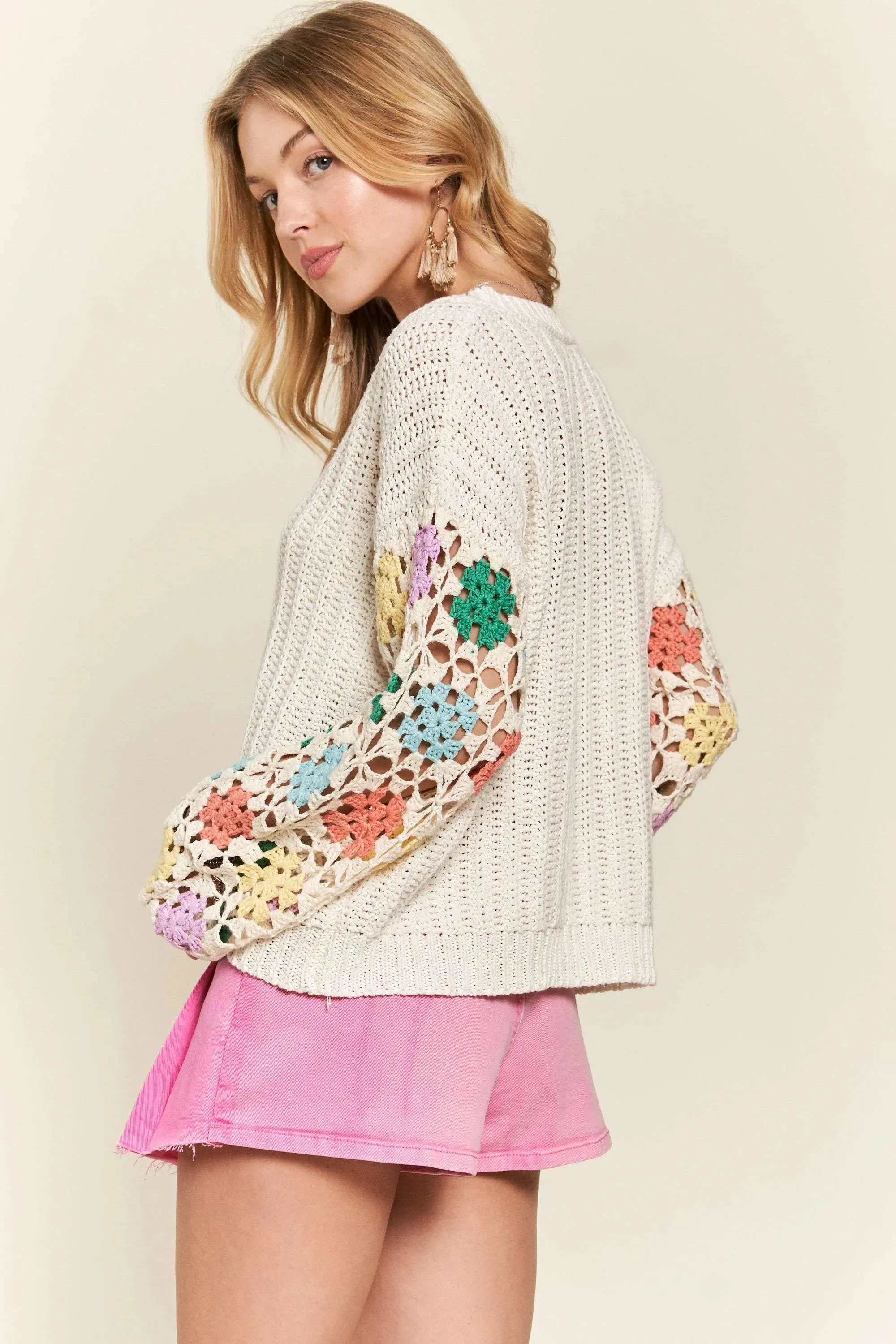 ADORA Multicolor Sleeve Knit Top sold by Gigi Laurent product image thumbnail 4