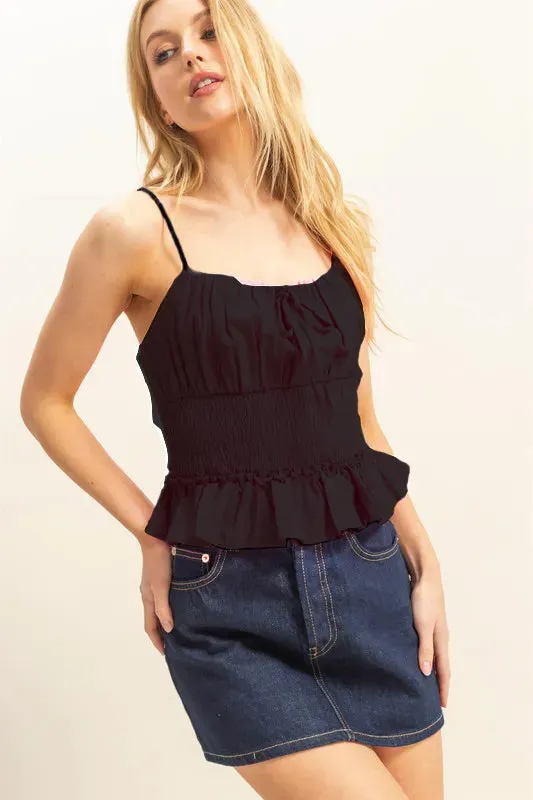 HYFVE Poplin Smocked Waist Summery Cami Top sold by Gigi Laurent