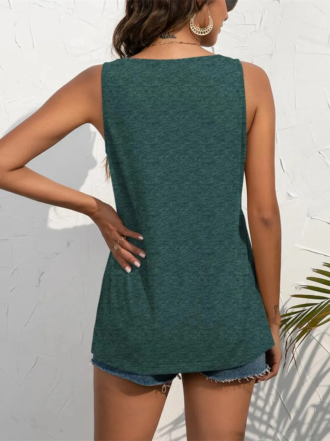 Decorative Button Wide Strap Tank sold by Gigi Laurent product image thumbnail 2