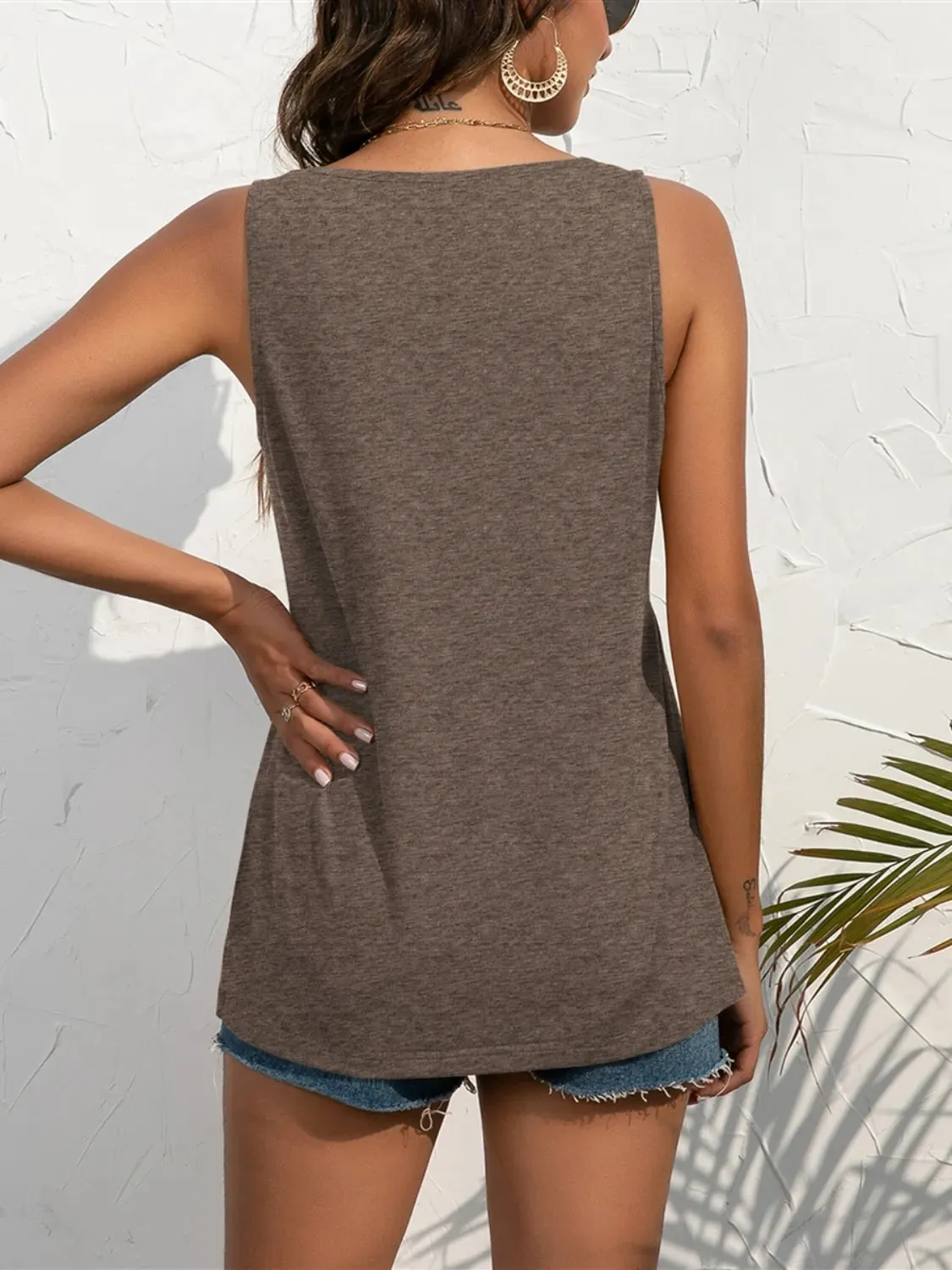 Decorative Button Wide Strap Tank sold by Gigi Laurent product image thumbnail 5