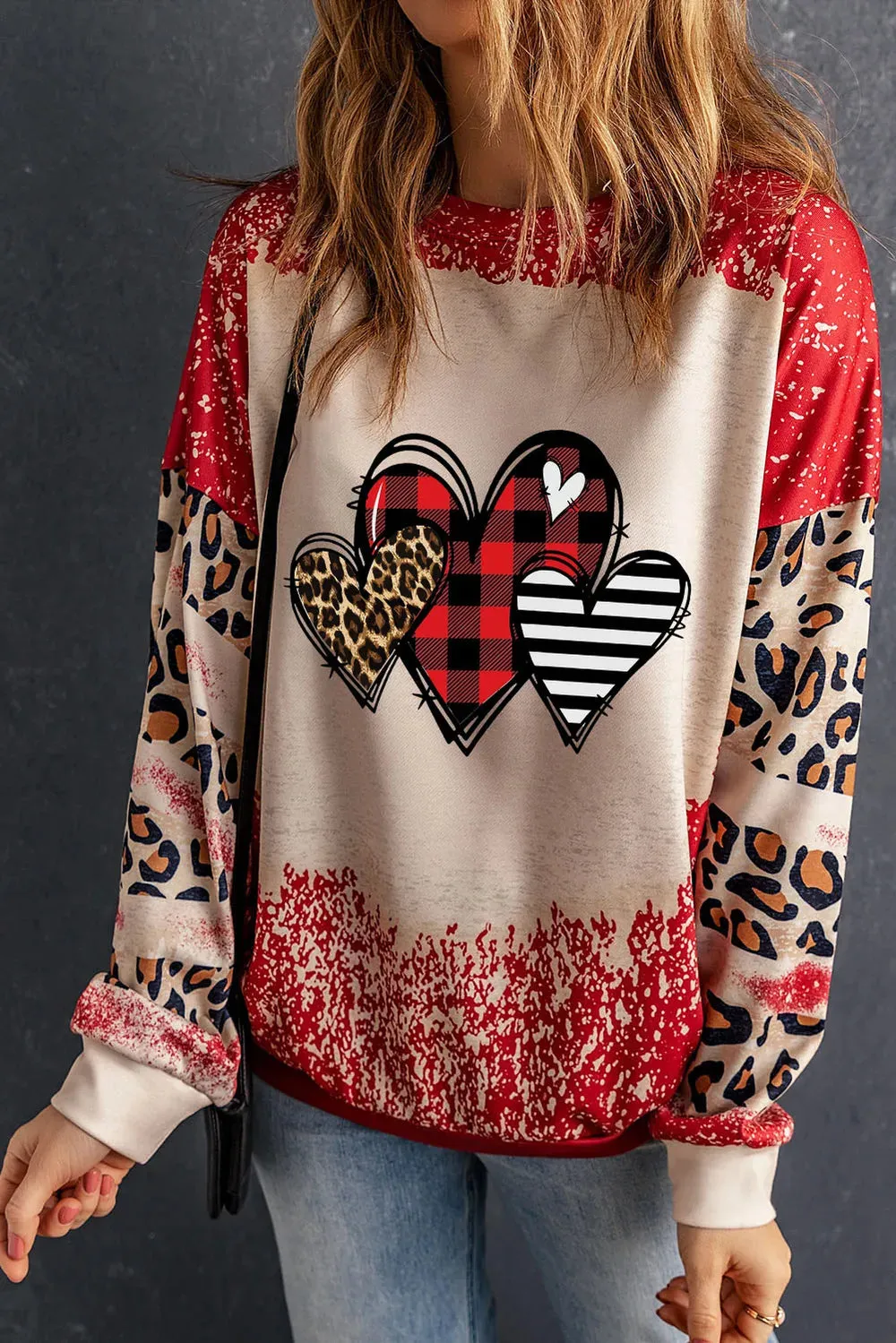 Heart Leopard Round Neck Sweatshirt sold by Gigi Laurent product image thumbnail 3