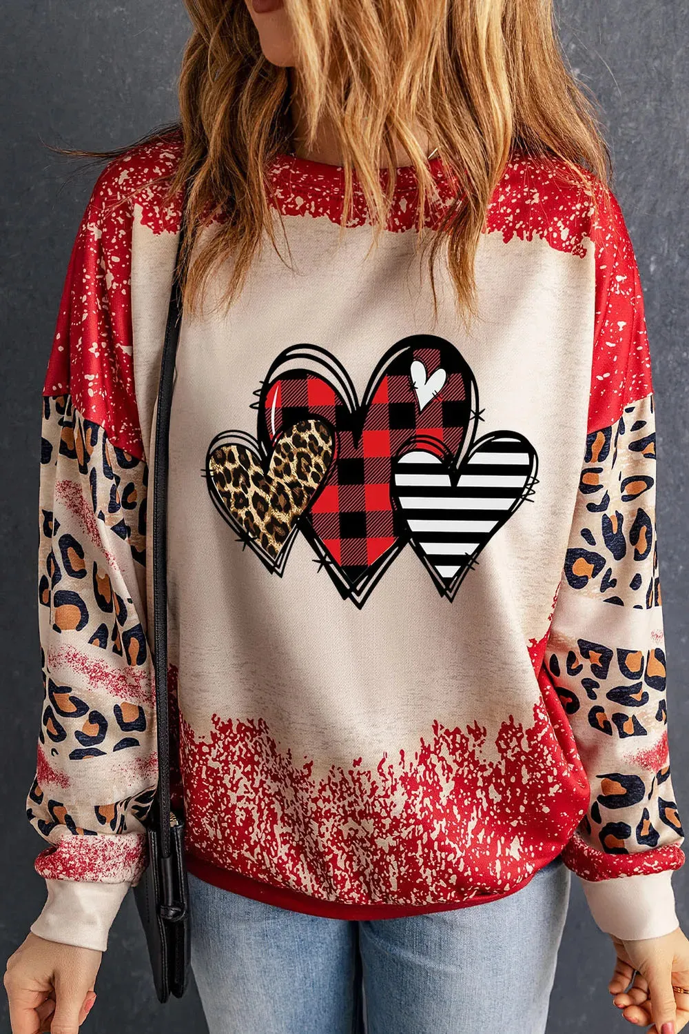Heart Leopard Round Neck Sweatshirt sold by Gigi Laurent product image thumbnail 5
