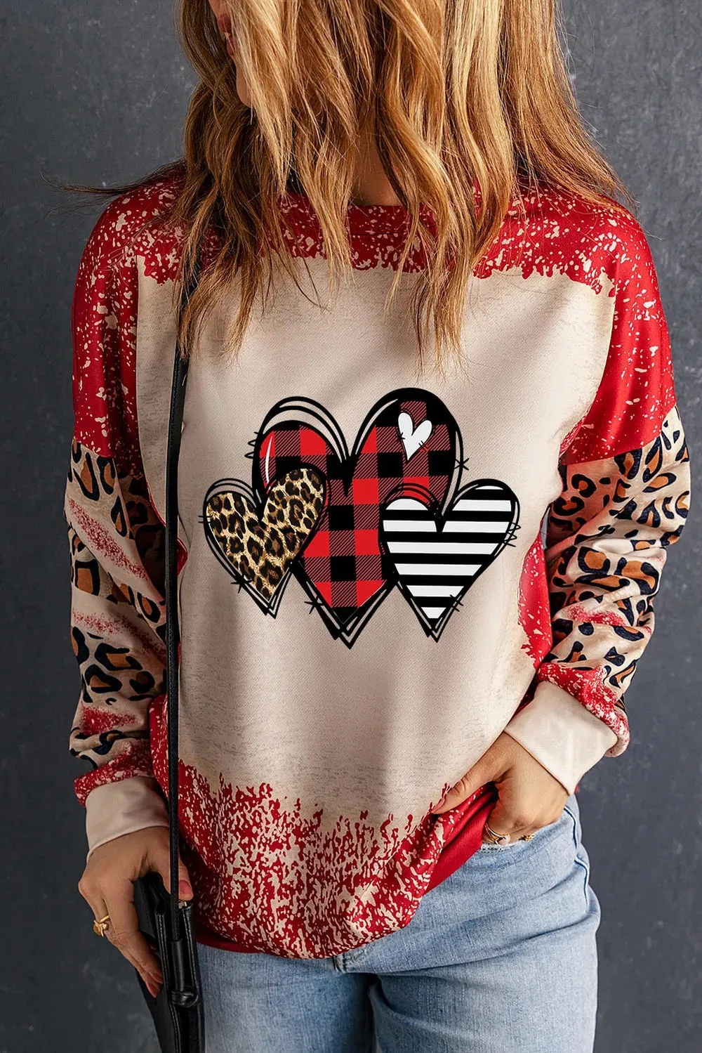 Heart Leopard Round Neck Sweatshirt sold by Gigi Laurent product image thumbnail 4