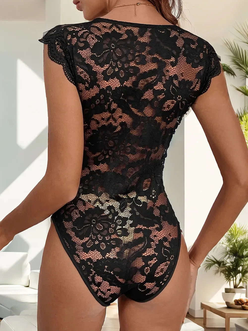 Perfee V-Neck Lace Bodysuit sold by Gigi Laurent product image thumbnail 2