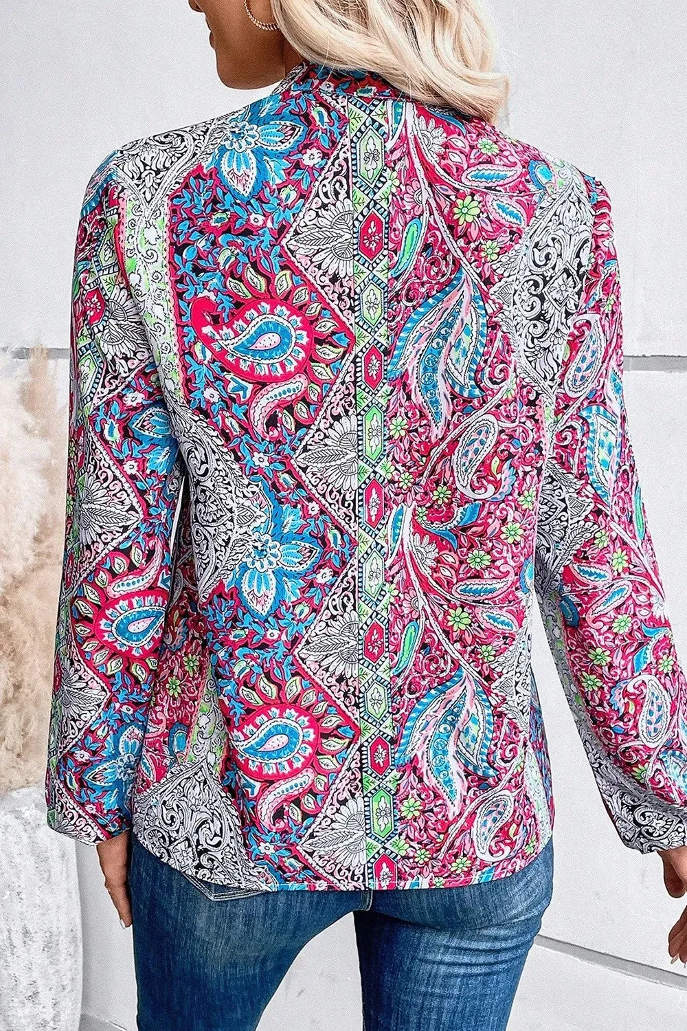 Printed Notched Long Sleeve Shirt sold by Gigi Laurent product image thumbnail 5