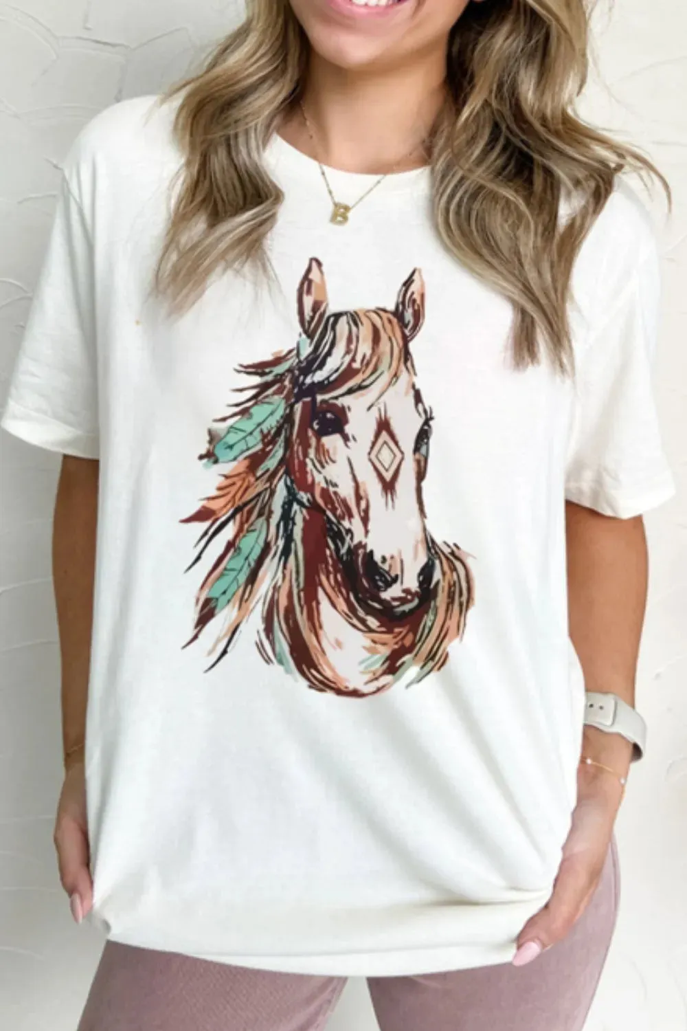 Western Aztec Horse Graphic Tee sold by Gigi Laurent product image thumbnail 3