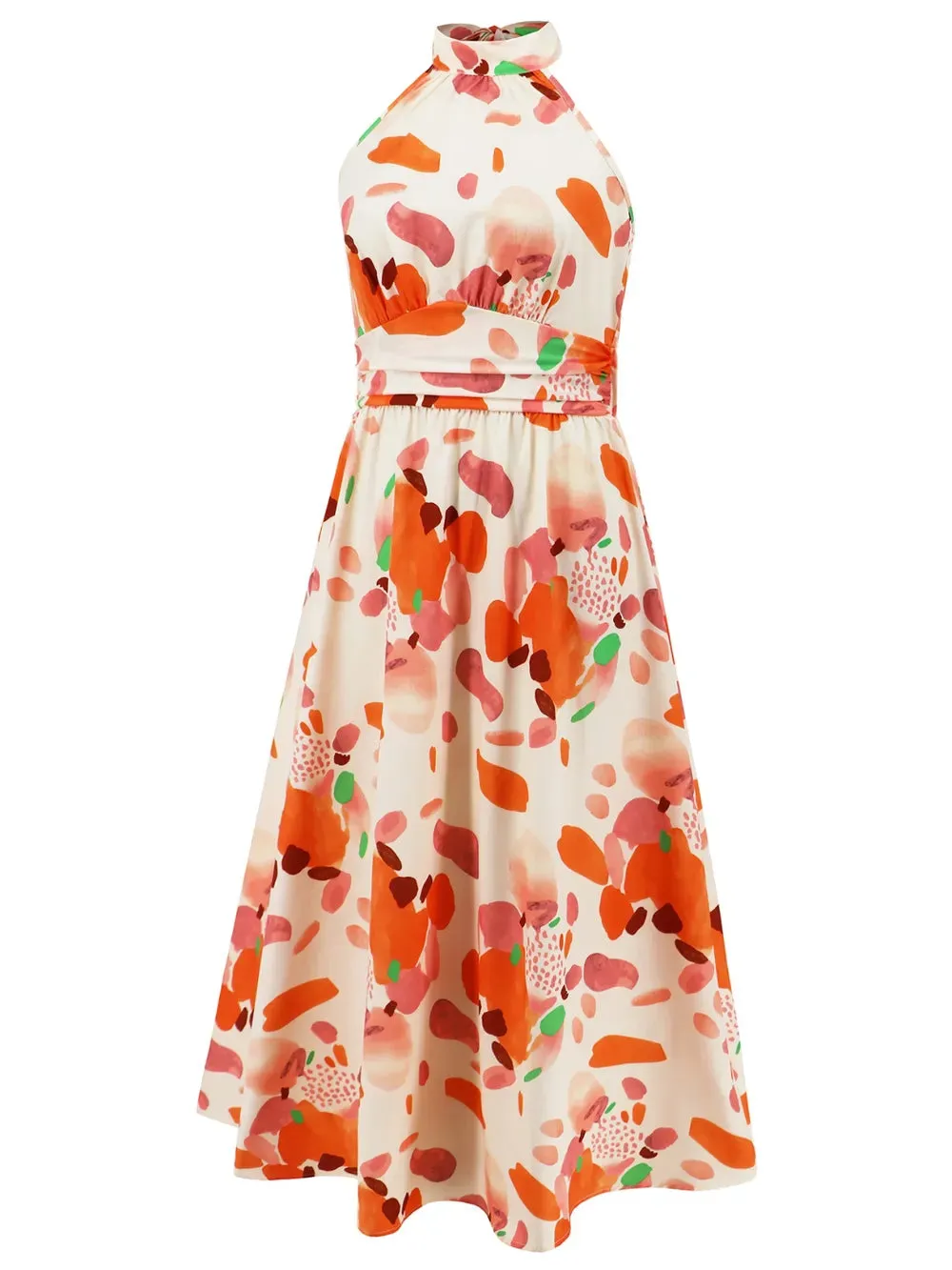 Ruched Printed Halter Neck Dress sold by Gigi Laurent product image thumbnail 3