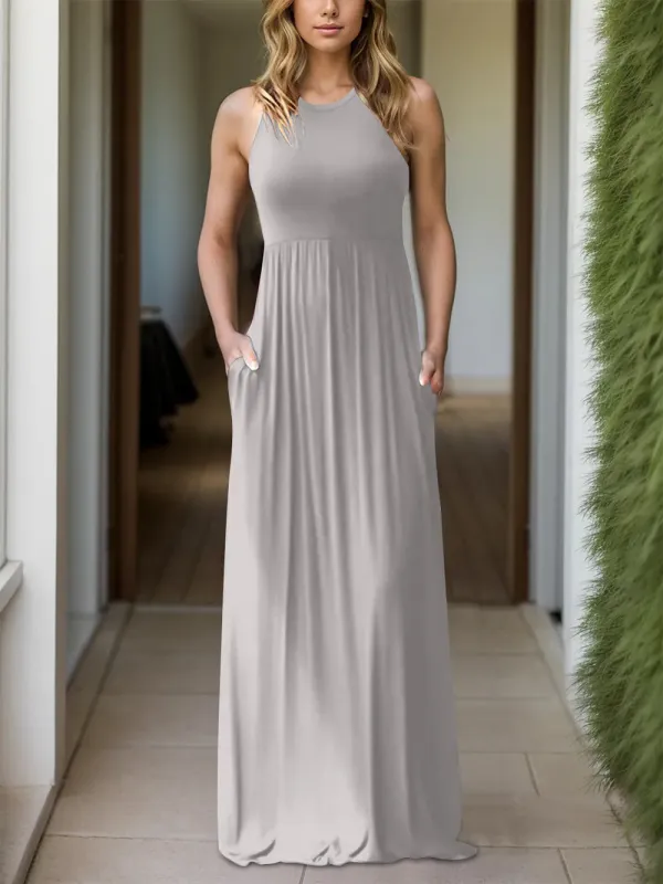 Full Size Grecian Neck Dress with Pockets sold by Gigi Laurent