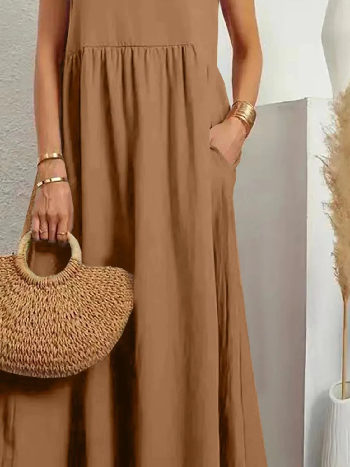 Full Size V-Neck Sleeveless Dress with Pockets Plus Size sold by Gigi Laurent product image thumbnail 2