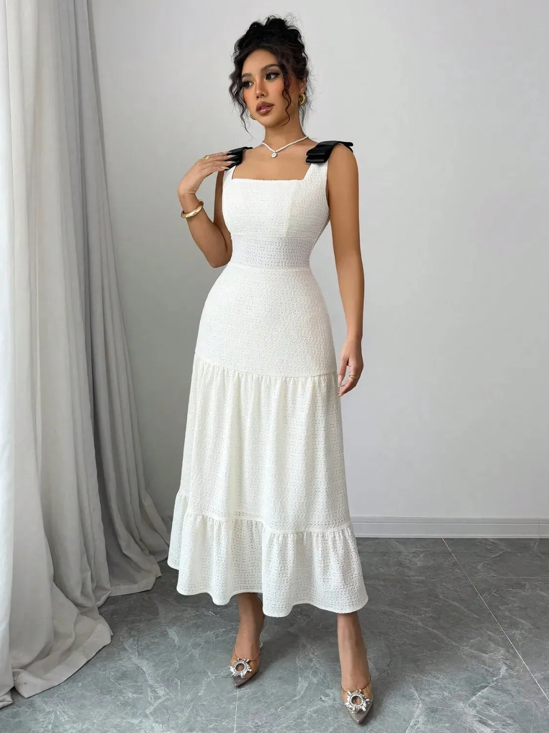 Square Neck Wide Strap Dress sold by Gigi Laurent product image thumbnail 3