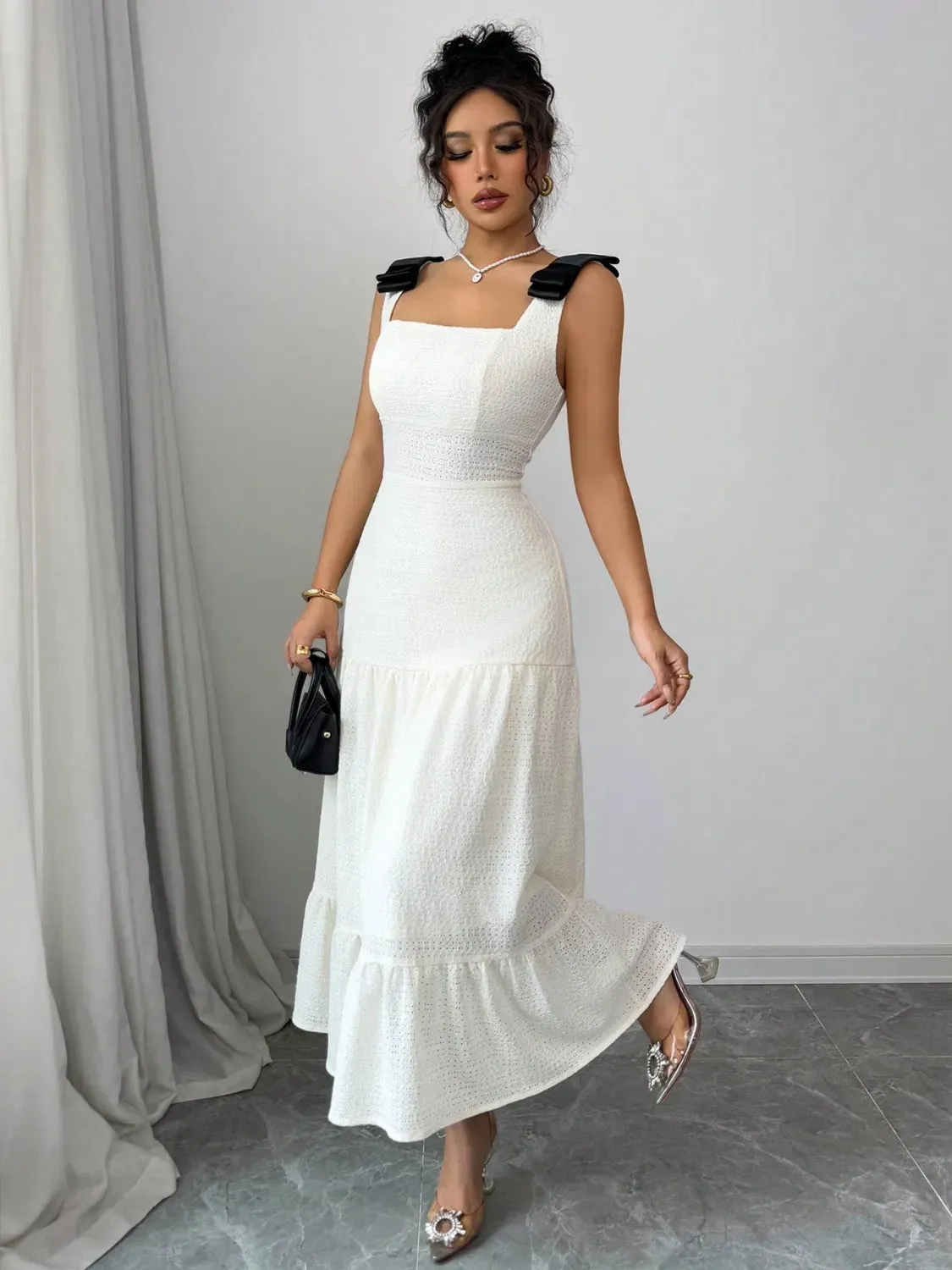 Square Neck Wide Strap Dress sold by Gigi Laurent product image thumbnail 4