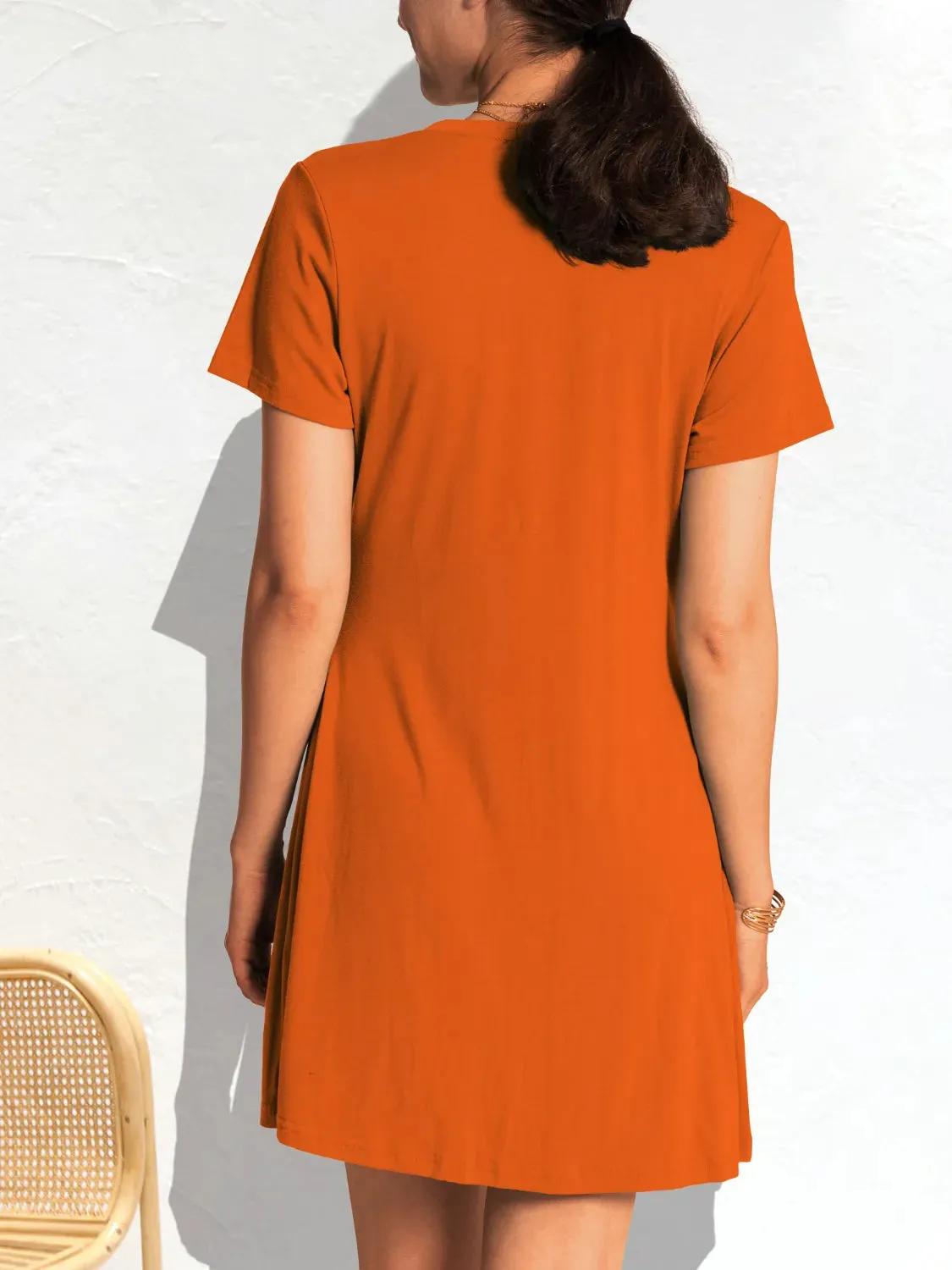 Ruched Short Sleeve Mini Tee Dress sold by Gigi Laurent product image thumbnail 2