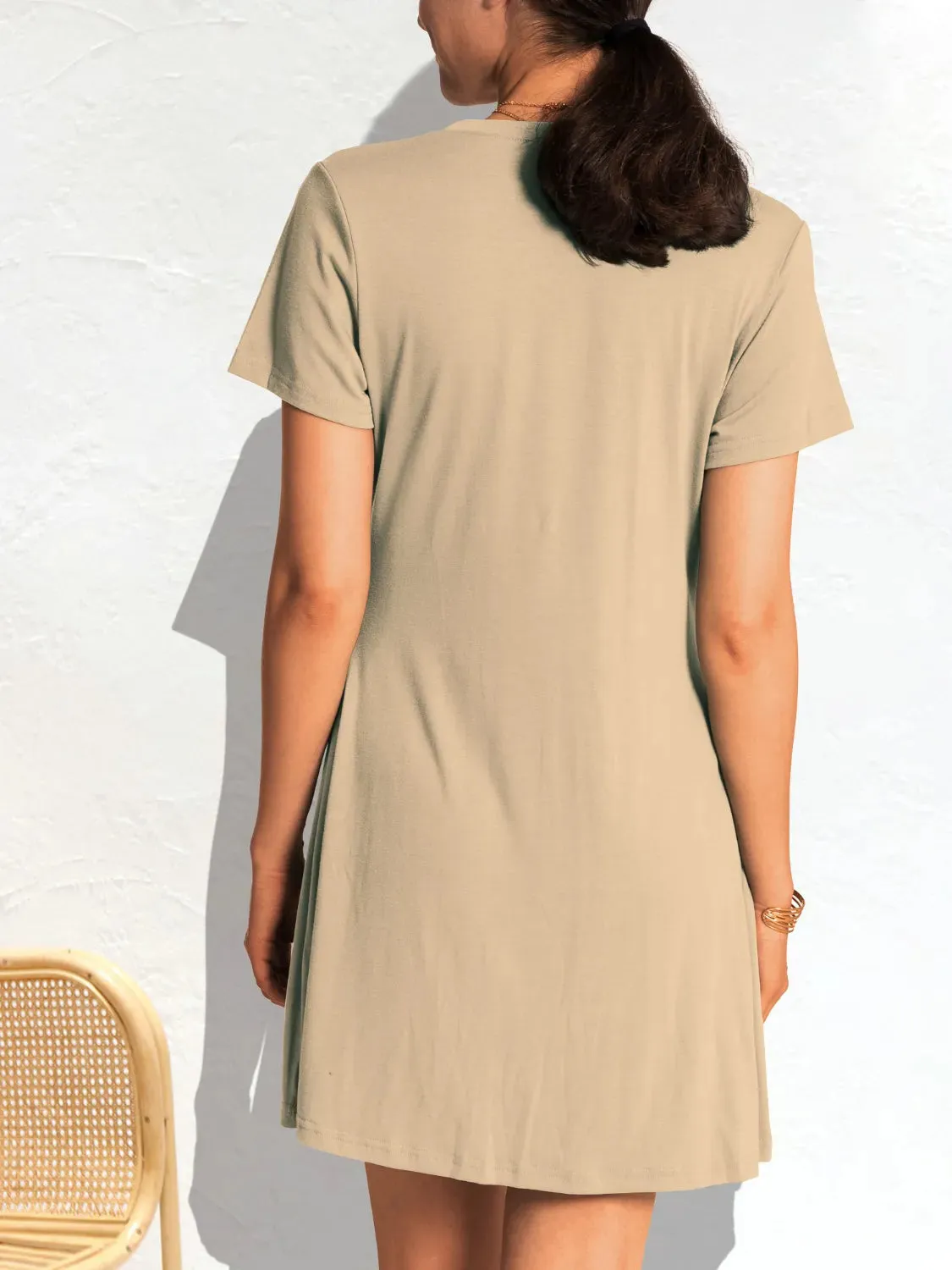 Ruched Short Sleeve Mini Tee Dress sold by Gigi Laurent product image thumbnail 5