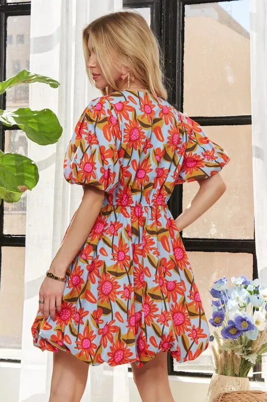 ADORA Puff Sleeve Floral Dress sold by Gigi Laurent product image thumbnail 3