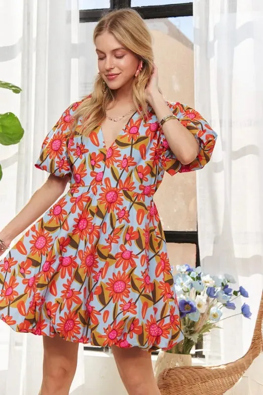 ADORA Puff Sleeve Floral Dress sold by Gigi Laurent product image thumbnail 5