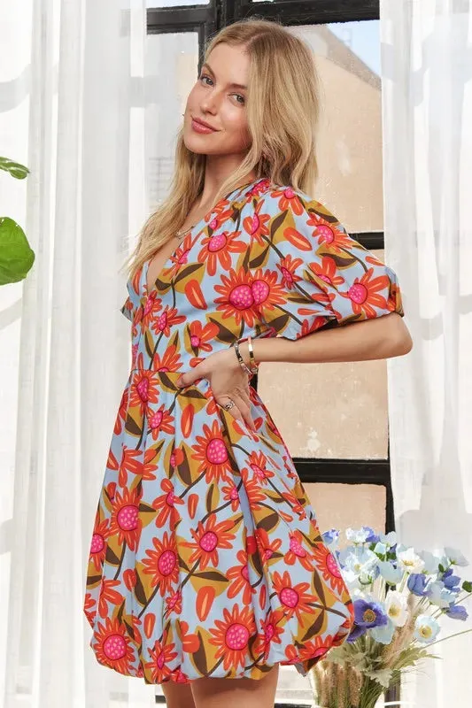 ADORA Puff Sleeve Floral Dress sold by Gigi Laurent product image thumbnail 2