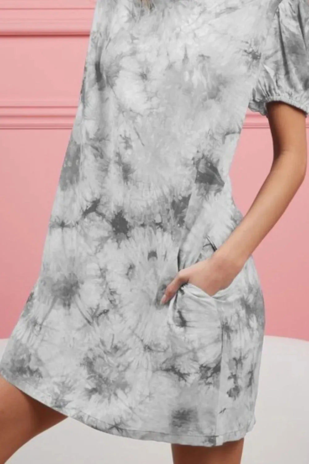 BiBi Puff Sleeve With Side Pockets Tie Dye Dress sold by Gigi Laurent product image thumbnail 3