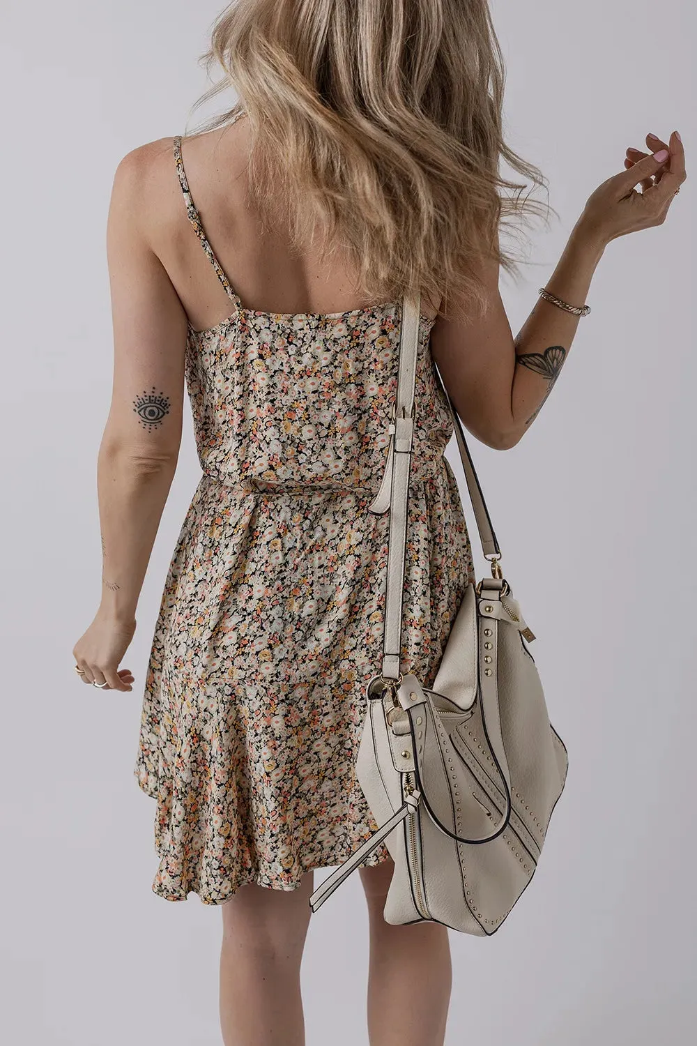 Boho Floral Printed Tie Waist Flared Sundress sold by Gigi Laurent product image thumbnail 2
