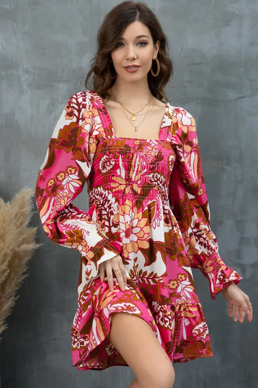Floral Square Neck Flounce Sleeve Dress sold by Gigi Laurent