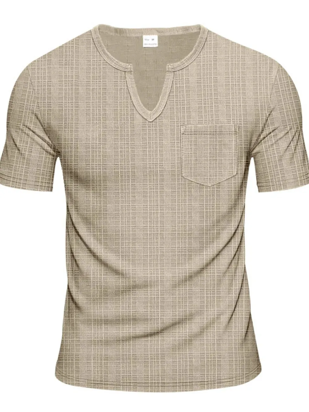 Men's Full Size Notched Short Sleeve T-Shirt Plus Size sold by Gigi Laurent product image thumbnail 2