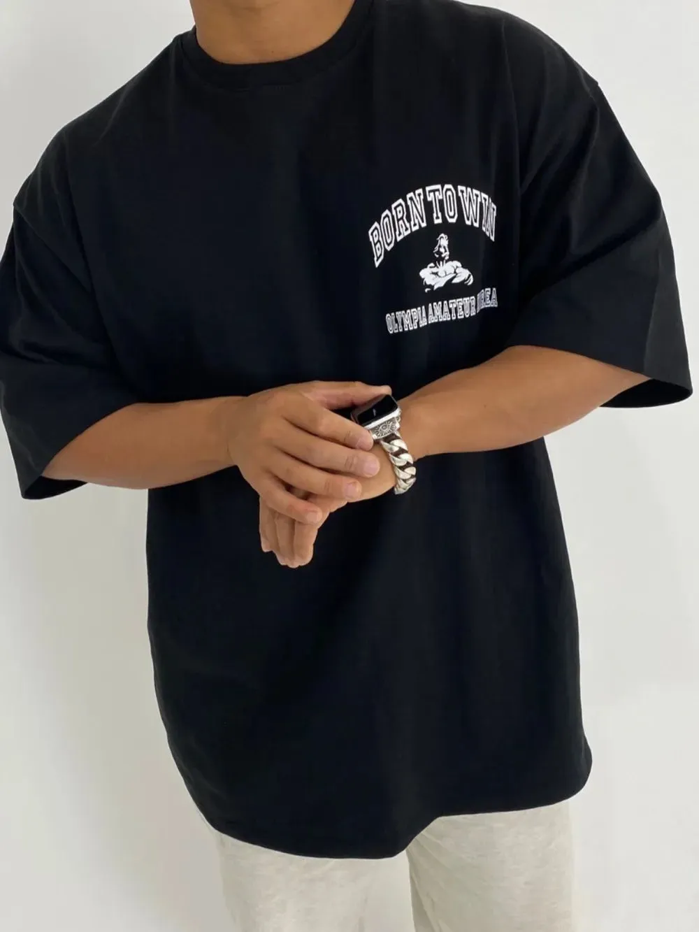 Men's Plus Size Graphic Round Neck Half Sleeve T-Shirt sold by Gigi Laurent product image thumbnail 2