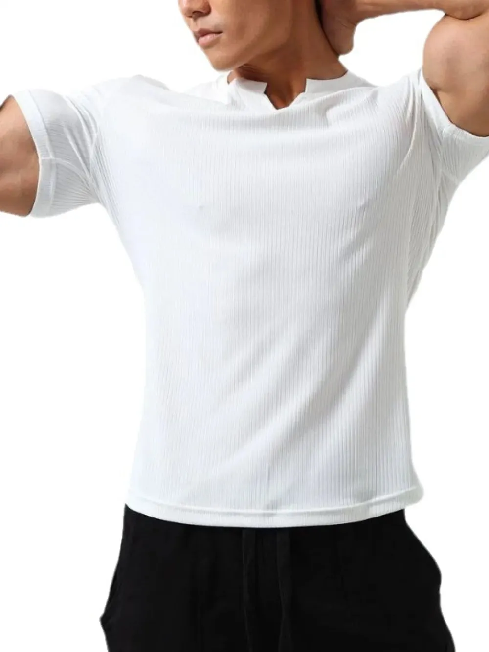 Men's Plus Size Notched Short Sleeve T-Shirt sold by Gigi Laurent product image thumbnail 5