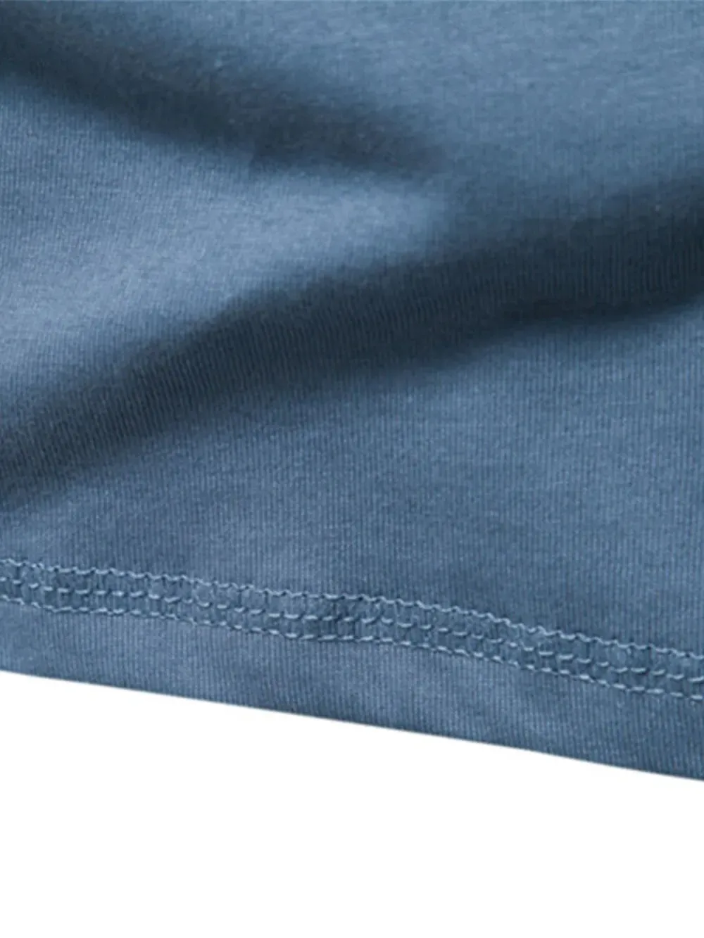 Men's Full Size Quarter Button Round Neck Long Sleeve T-Shirt Plus Size sold by Gigi Laurent product image thumbnail 2