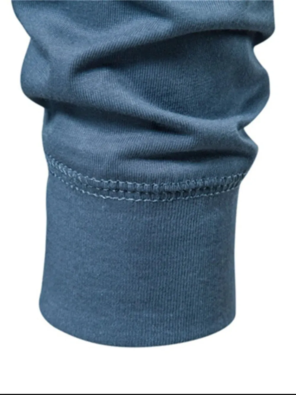 Men's Full Size Quarter Button Round Neck Long Sleeve T-Shirt Plus Size sold by Gigi Laurent product image thumbnail 3