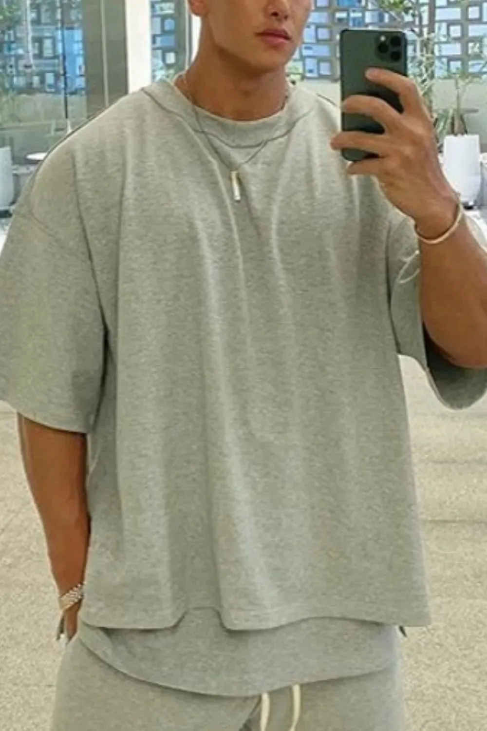 Men's Plus Size Round Neck Half Sleeve T-Shirt sold by Gigi Laurent product image thumbnail 3