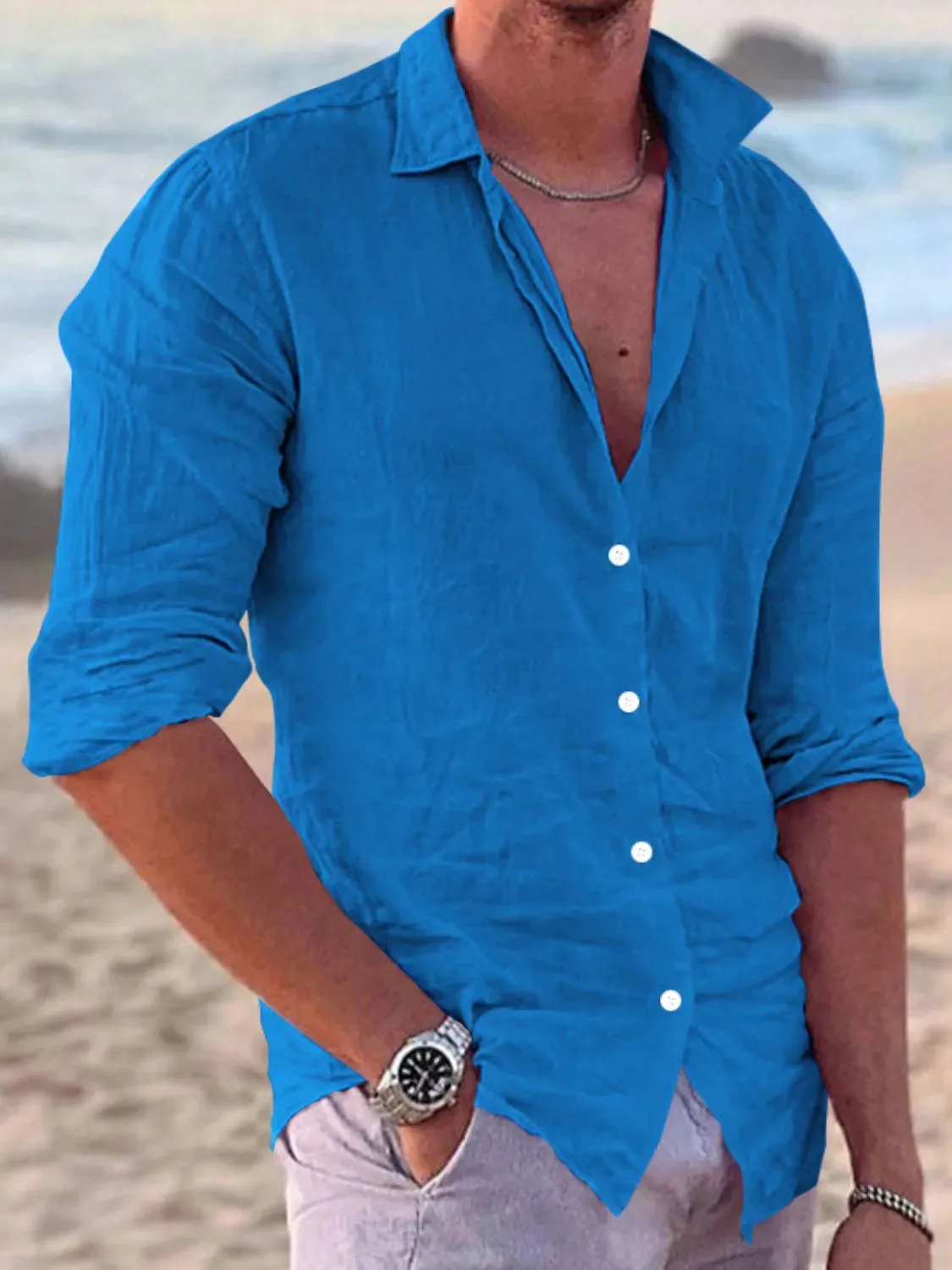Men's Full Size Button Up Long Sleeve Shirt Plus Size sold by Gigi Laurent