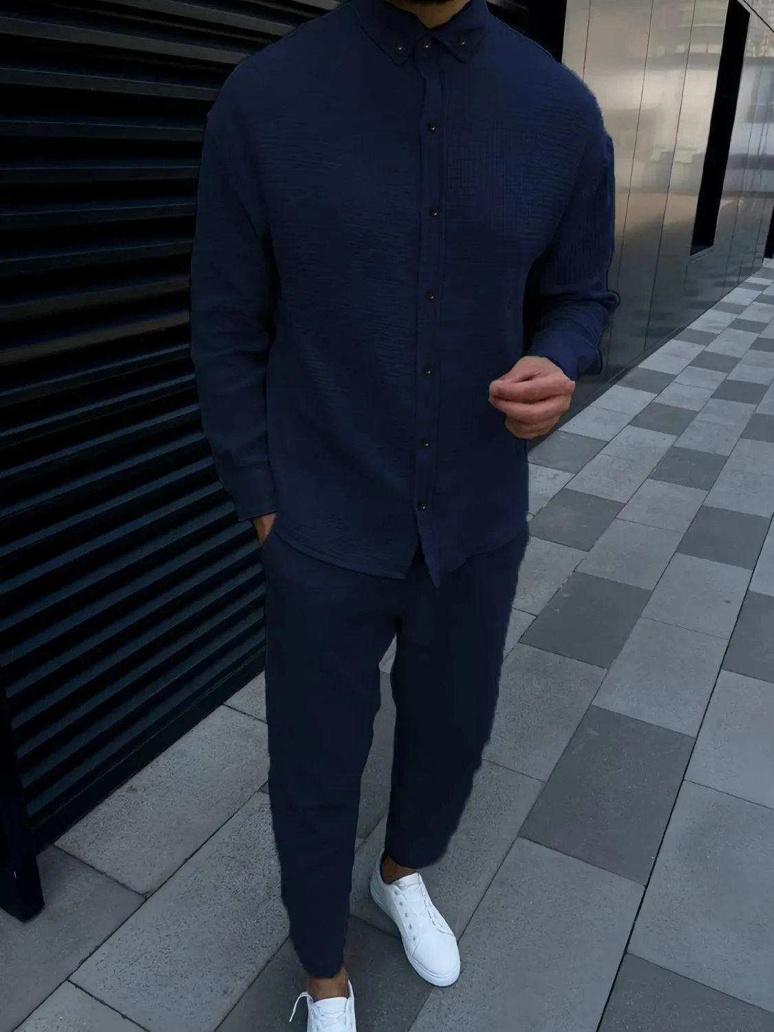 Men's Button Down Long Sleeve Shirt and Pants Set sold by Gigi Laurent product image thumbnail 5