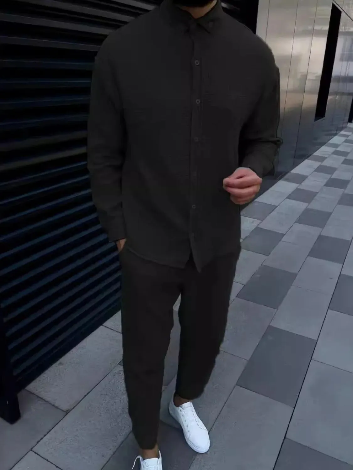 Men's Button Down Long Sleeve Shirt and Pants Set sold by Gigi Laurent product image thumbnail 2
