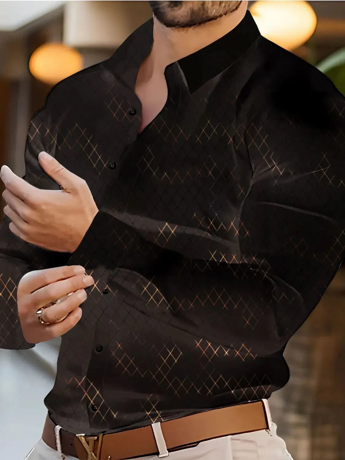 Men's Full Size Button Up Long Sleeve Shirt Plus Size sold by Gigi Laurent