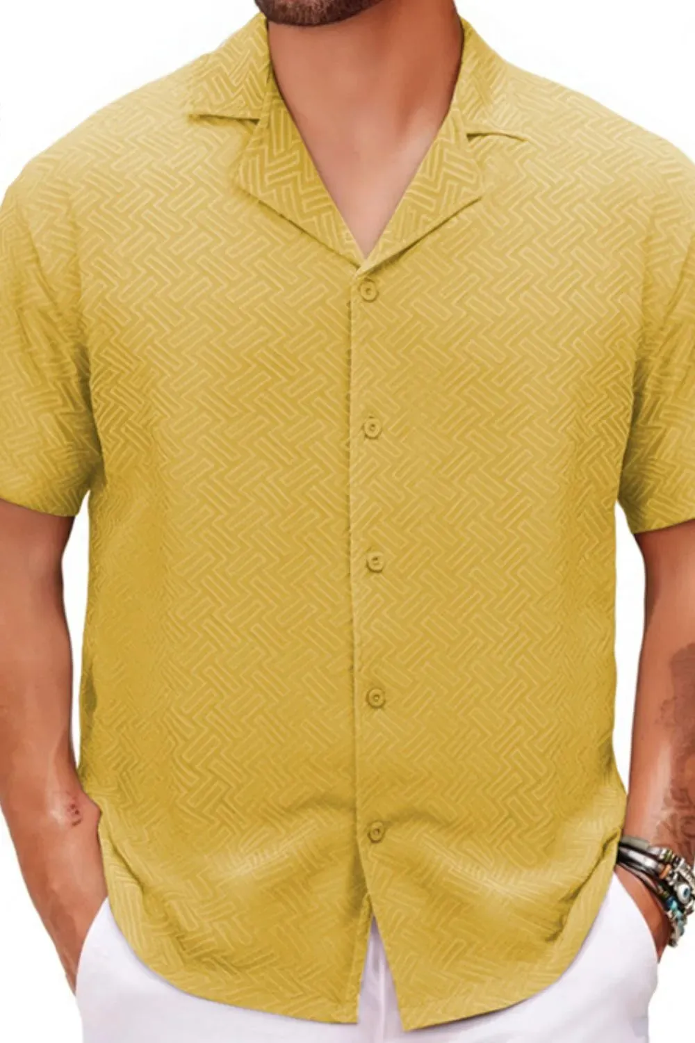 Men's Plus Size Button Down Short Sleeve Shirt sold by Gigi Laurent