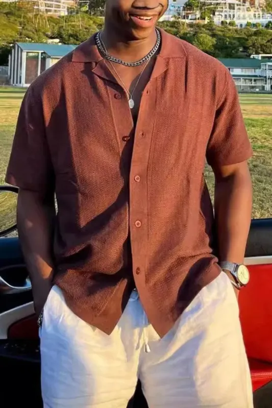 Men's Plus Size Button Down Short Sleeve Shirt sold by Gigi Laurent