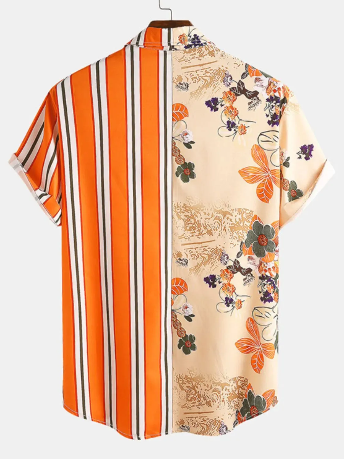 Men's Full Size Printed Button Up Short Sleeve Shirt Plus Size sold by Gigi Laurent product image thumbnail 3