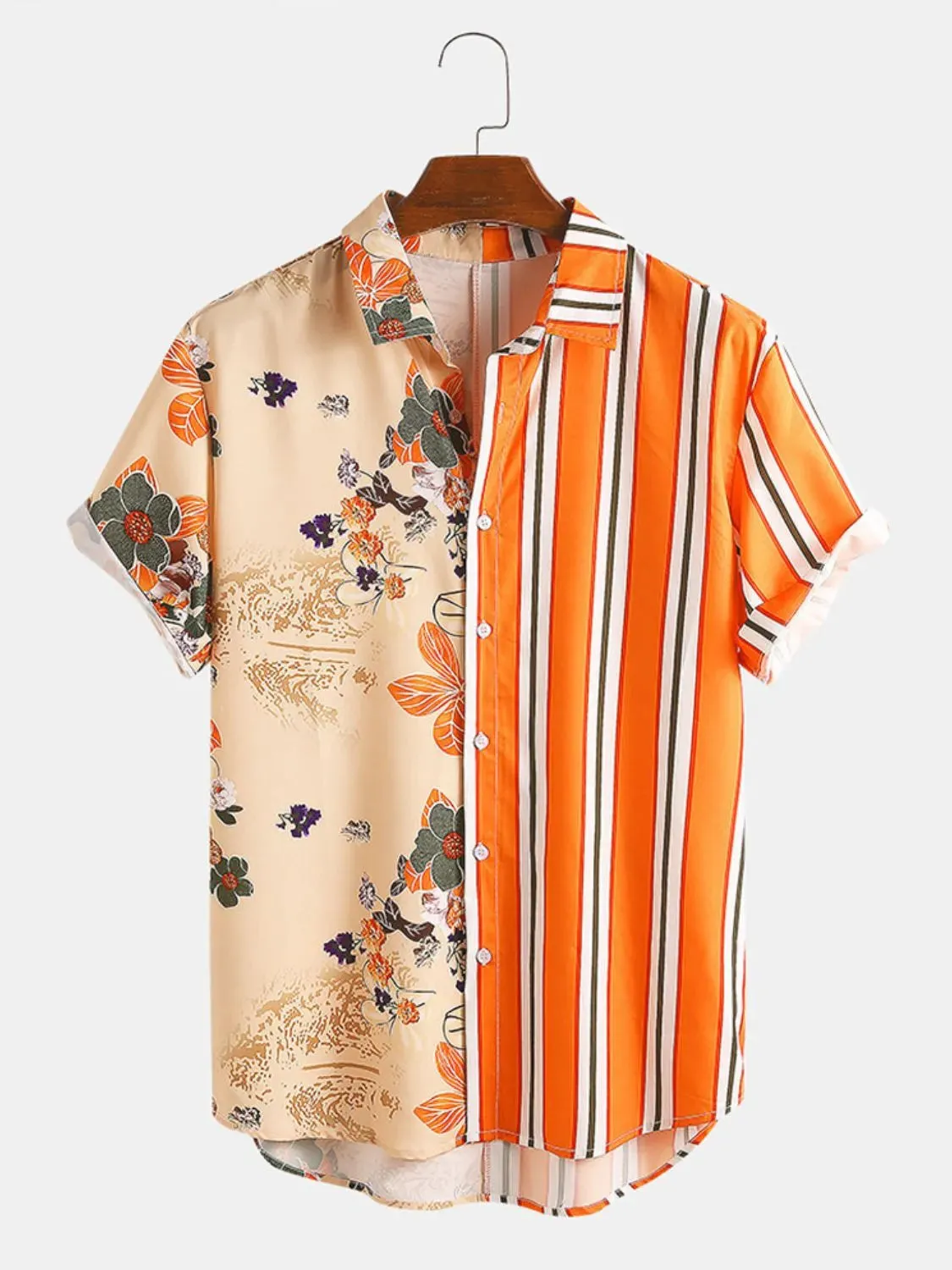 Men's Full Size Printed Button Up Short Sleeve Shirt Plus Size sold by Gigi Laurent product image thumbnail 2