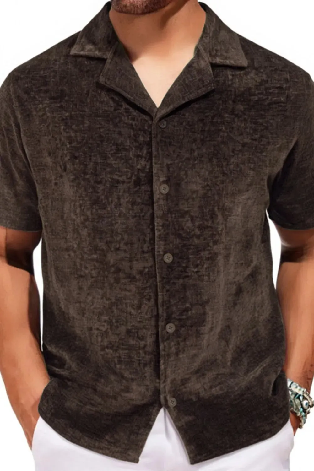 Men's Plus Size Button Down Short Sleeve Shirt sold by Gigi Laurent